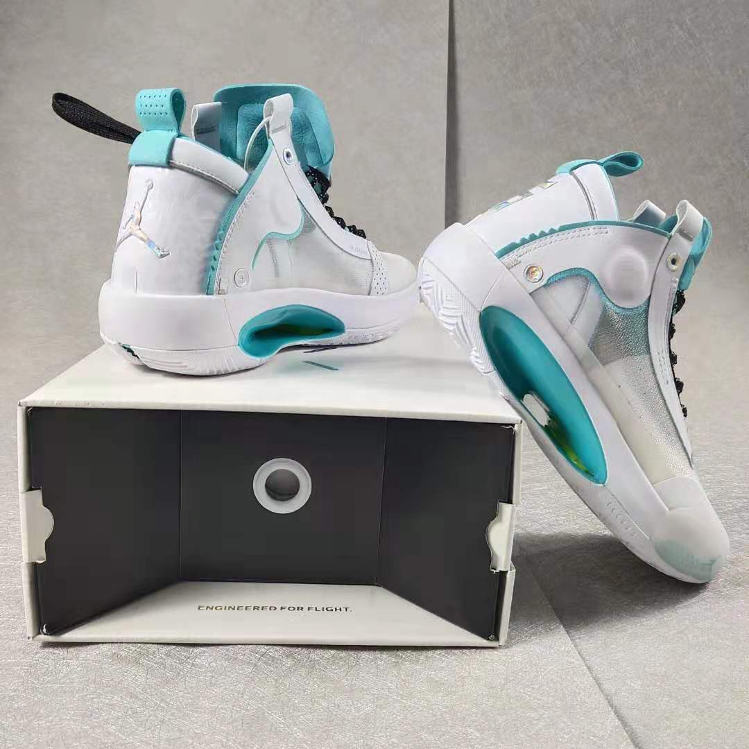 2019 Men Jordan 34 White Jade Shoes
